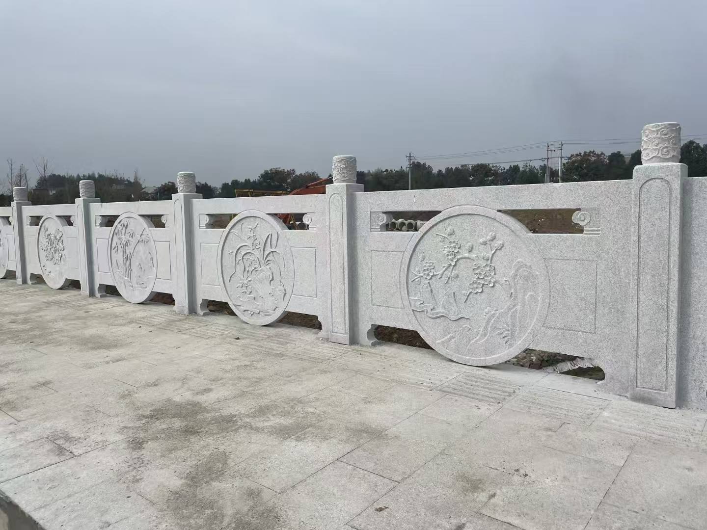 荆州芝麻白河道栏杆 石材栏杆